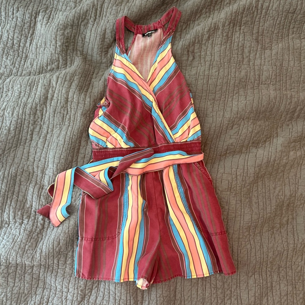 Express striped romper Sz small